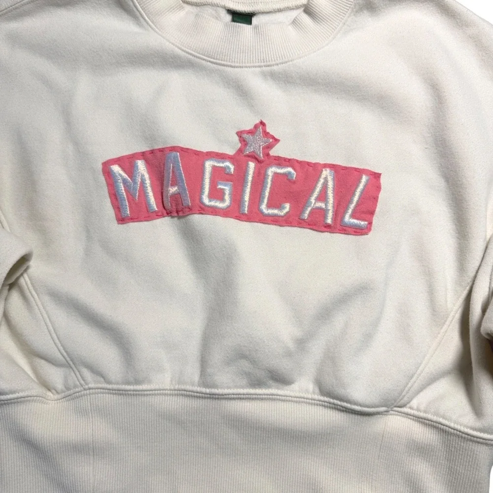 Womens Cropped Sweatshirt Off-White Magical Pink Size‎ M 1/0FF Hand Stitched - Picture 2 of 8